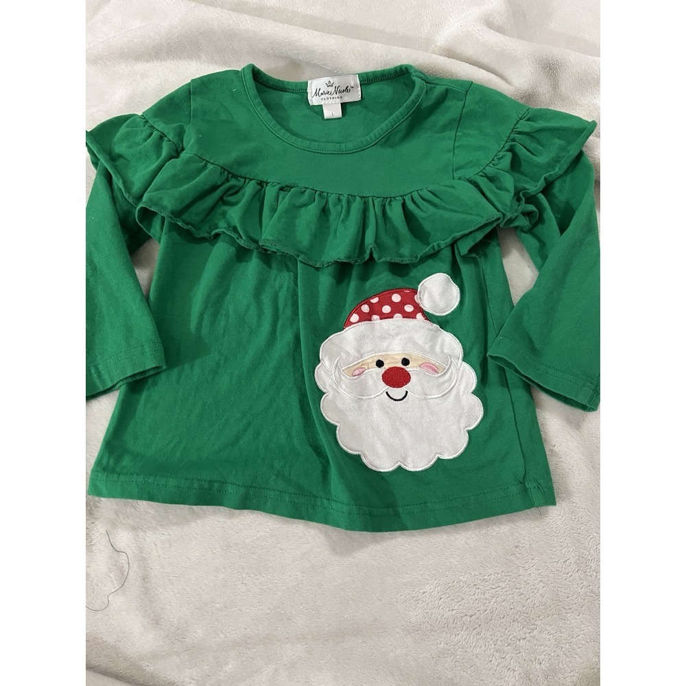 Marie Nicole Girls Size Large Santa Claus‎ Shirt